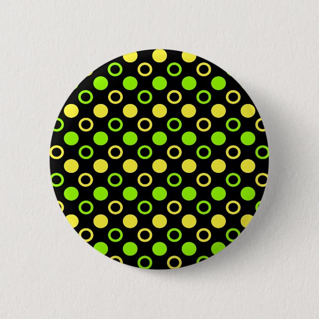 Lemon and Lime Rings and Polka Dots by STaylor Pinback Button (Front)