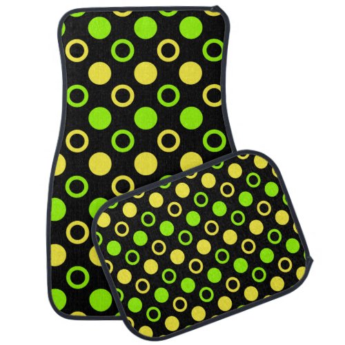 Lemon And Lime Rings And Polka Dots STaylor Car Floor Mat