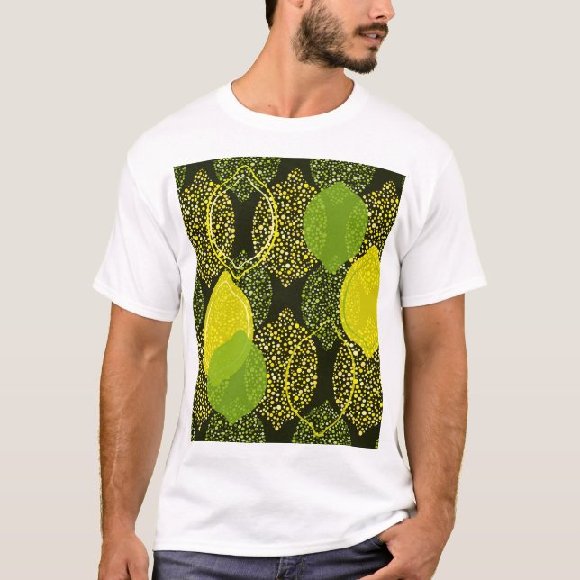 Lemon and lime seamless pattern. T-Shirt (Front)