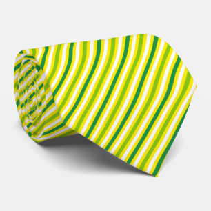 Lemon and LIme - Yellow Green White Striped Socks Neck Tie