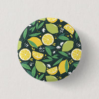 Lemon and Limes Fruit Pattern in Green and Yellow