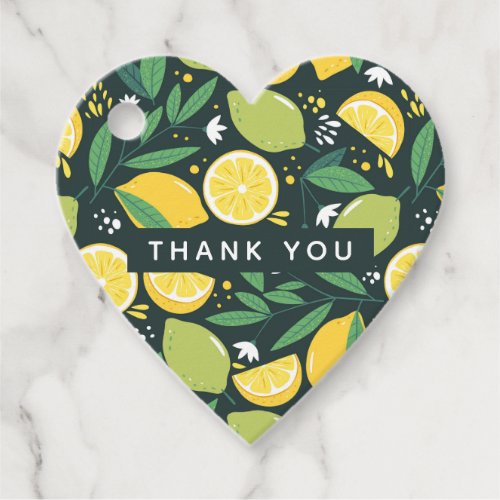 Lemon and Limes Fruit Pattern in Green and Yellow Favor Tags
