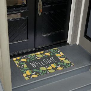 Lemon and Limes Fruit Pattern Welcome Doormat