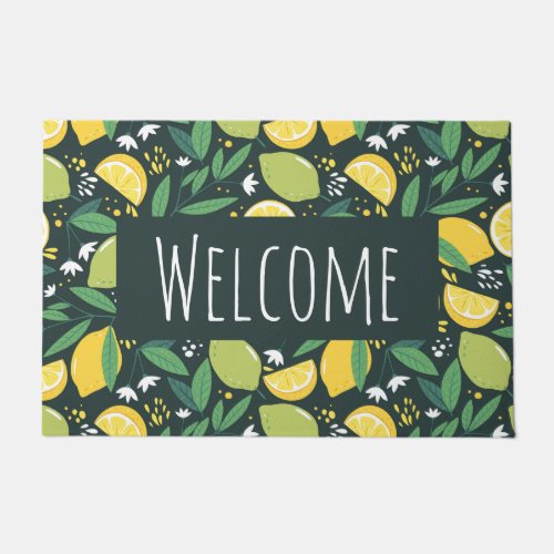 Lemon and Limes Fruit Pattern Welcome Doormat