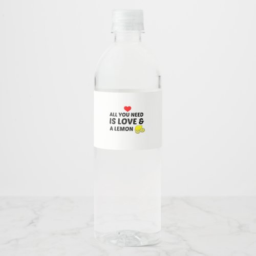 LEMON AND LOVE WATER BOTTLE LABEL