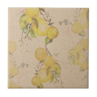 Lemon and Olive Ceramic Tile