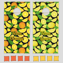 Lemon and Orange Background Cornhole Set