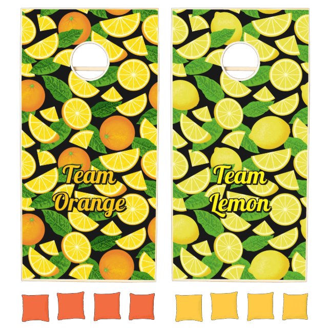 Lemon and Orange Background Cornhole Set (Set)
