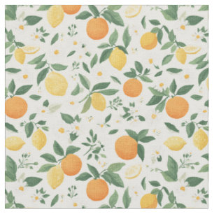 Lemon And Orange Citrus Pattern  Fabric