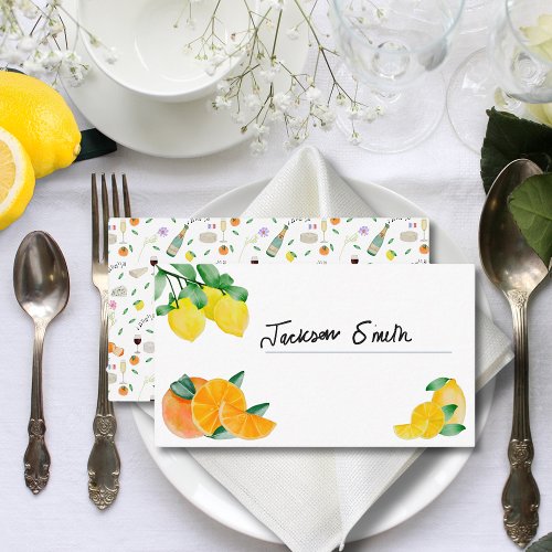 Lemon and Orange French Wedding Business Card