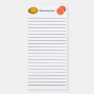 Lemon and Oranges Lined Grocery List Notepads