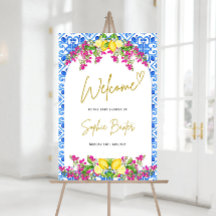 Lemon and Positano tile welcome board Amalfi coast