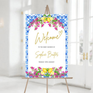 Lemon and Positano tile welcome board Amalfi coast