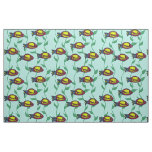 Lemon and Raspberry African Fish with Plants Fabric