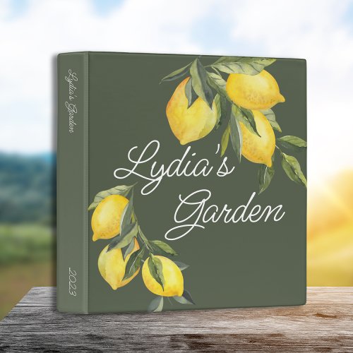 Lemon and Sage Garden Organizing 3 Ring Binder