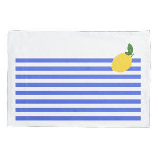 Lemon and stripes Single Pillowcase, Standard Size Pillow Case