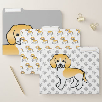Lemon And White Beagle Cute Cartoon Dog File Folder