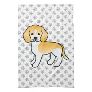Lemon And White Beagle Cute Cartoon Dog Kitchen Towel