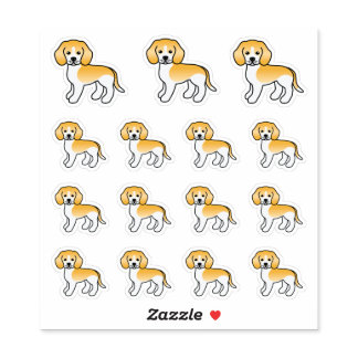 Lemon And White Beagle Cute Cartoon Dogs Sticker