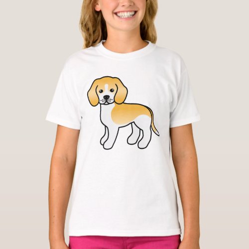 Lemon And White Cute Cartoon Beagle Dog T_Shirt