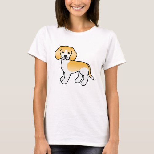 Lemon And White Cute Cartoon Beagle Dog T_Shirt