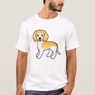Lemon And White Cute Cartoon Beagle Dog T-Shirt