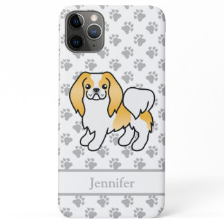 Lemon And White Japanese Chin Cartoon Dog &amp; Name iPhone 11 Pro Max Case