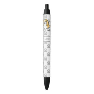 Lemon And White Japanese Chin Cartoon Dog & Name Pen
