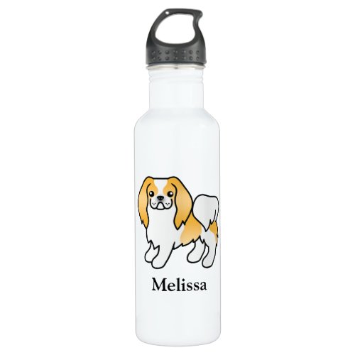 Lemon And White Japanese Chin Cartoon Dog  Name Stainless Steel Water Bottle