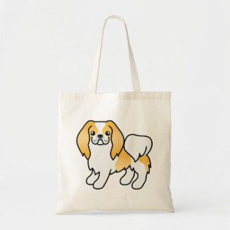 Lemon And White Japanese Chin Cute Cartoon Dog Tote Bag