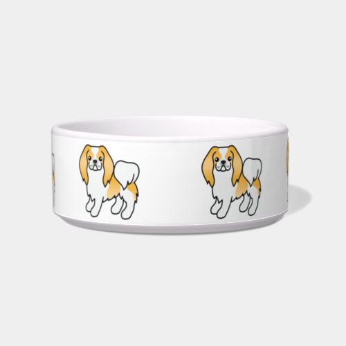 Lemon And White Japanese Chin Cute Cartoon Dogs Bowl