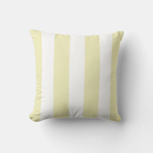 Lemon and White Striped Throw Pillow