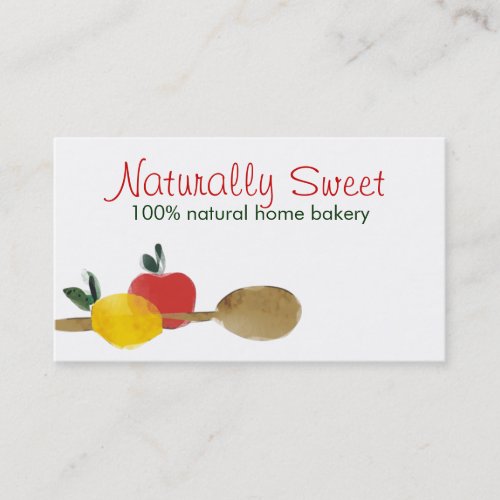 lemon apple spoon baking bakery business cards