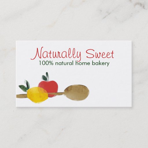 Customizable lemon apple spoon baking bakery business cards
