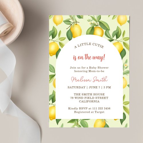 Lemon Arch Baby Shower Invitation