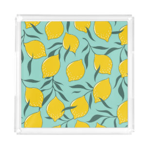 Lemon Art Fashion Abstract Seamless Acrylic Tray