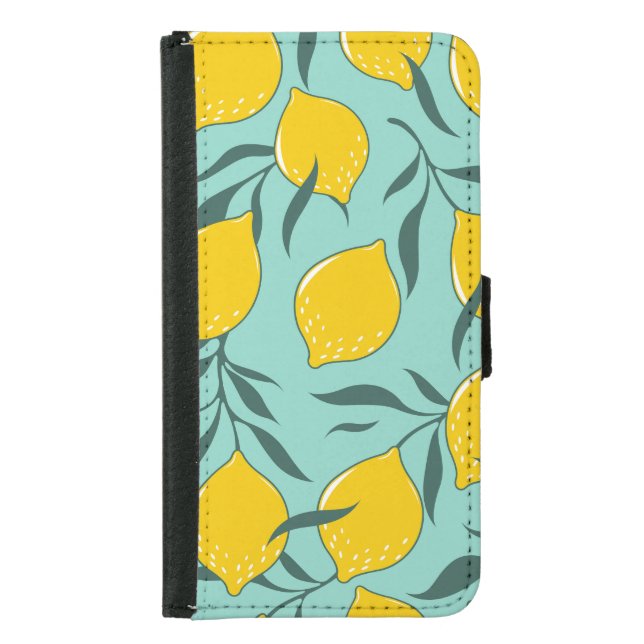 Lemon Art Fashion Abstract Seamless Samsung Galaxy Wallet Case (Front)