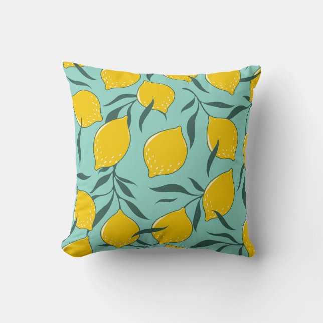 Lemon Art Fashion Abstract Seamless Throw Pillow (Front)