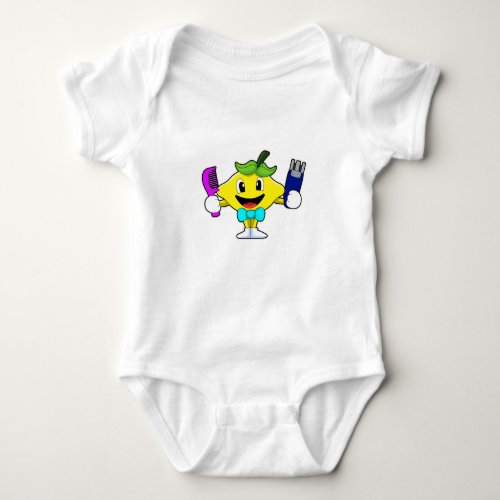 Lemon as Hairdresser with Comb  Razor Baby Bodysuit