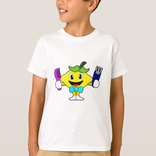Lemon as Hairdresser with Comb & Razor T-Shirt (Front)