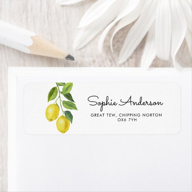 Lemon Baby Shower Address  Label (Insitu)