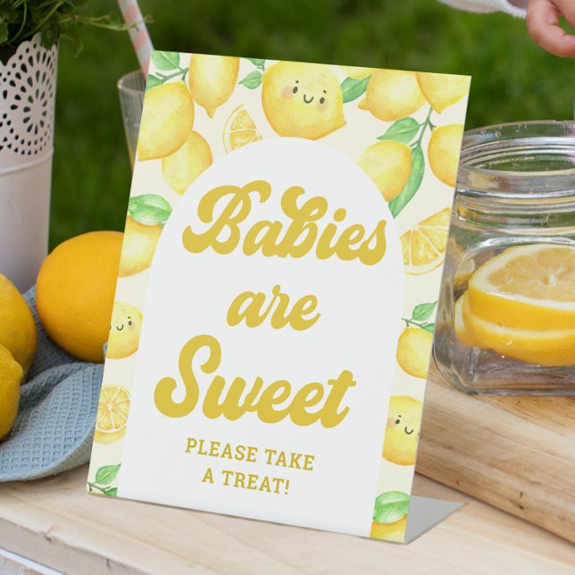 Lemon Baby Shower Babies are Sweet Favor Pedestal Sign (Creator Uploaded)