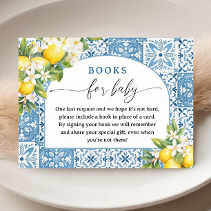 Lemon Baby Shower Blue Tiles Books For Baby Enclosure Card