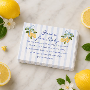 Lemon Baby Shower Books for Baby Enclosure Card