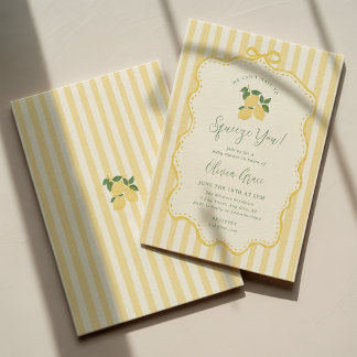 Lemon Baby Shower Can't Wait to Squeeze Invitation