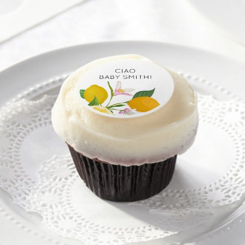 Lemon Baby Shower Ciao Baby Italian Theme  Edible Frosting Rounds