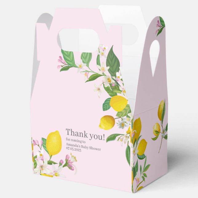 Lemon Baby Shower, Ciao Baby, Italian Theme  Favor Boxes (Opened)