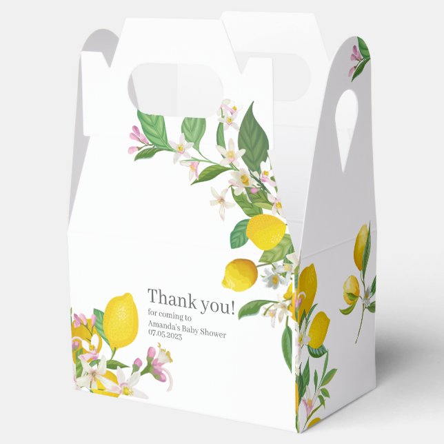 Lemon Baby Shower, Ciao Baby, Italian Theme  Favor Boxes (Opened)