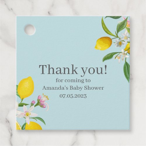 Lemon Baby Shower Ciao Baby Italian Theme  Favor Tags