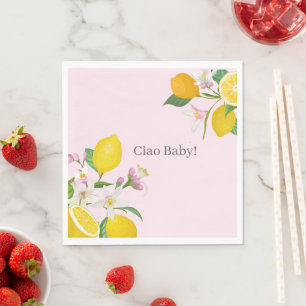 Lemon Baby Shower, Ciao Baby, Italian Theme  Napkins